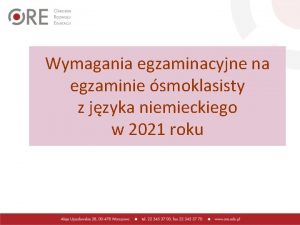 Wymagania egzaminacyjne na egzaminie smoklasisty z jzyka niemieckiego