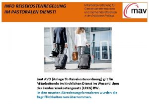 INFO REISEKOSTENREGELUNG IM PASTORALEN DIENST Mitarbeitervertretung fr Gemeindereferentinnen