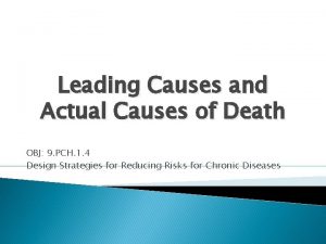 Leading Causes and Actual Causes of Death OBJ