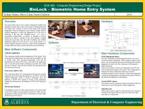 ECE 492 Computer Engineering Design Project Bio Lock