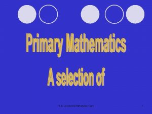 N E Lincolnshire Mathematics Team 1 Sample semifinal