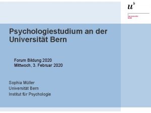 Psychologiestudium an der Universitt Bern Forum Bildung 2020