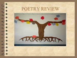 POETRY REVIEW Poetry Basics 4 POET person who