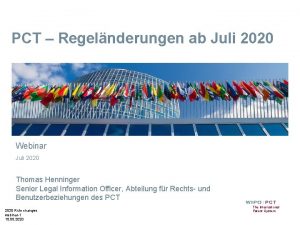 PCT Regelnderungen ab Juli 2020 Webinar Juli 2020