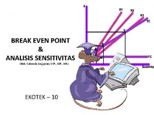 BREAK EVEN POINT ANALISIS SENSITIVITAS Oleh Sakunda Anggarini