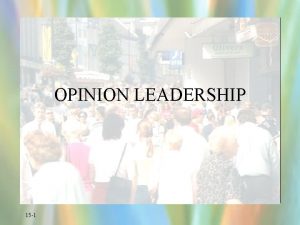 OPINION LEADERSHIP 15 1 Opinion Leadership 15 2