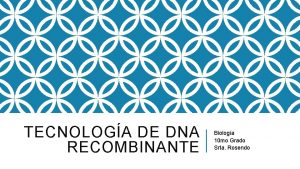 TECNOLOGA DE DNA RECOMBINANTE Biologa 10 mo Grado