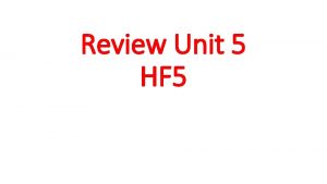 Review Unit 5 HF 5 beak claws fangs