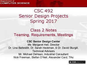 CSC 492 Senior Design Projects Spring 2017 Class