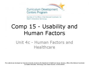 Comp 15 Usability and Human Factors Unit 4