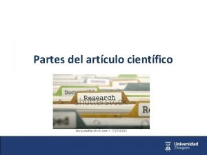 Partes del artculo cientfico Algo de historia 4000