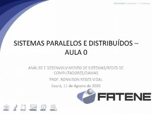 SISTEMAS PARALELOS E DISTRIBUDOS AULA 0 ANLISE E