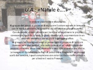 U A Natale In sezione ascoltiamo e discutiamo