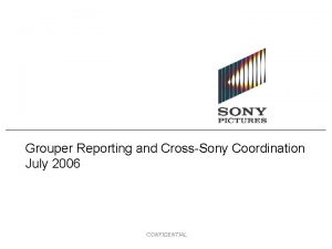 Grouper Reporting and CrossSony Coordination July 2006 CONFIDENTIAL