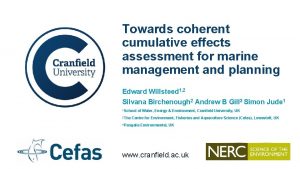 Towards coherent cumulative effects assessment for marine management