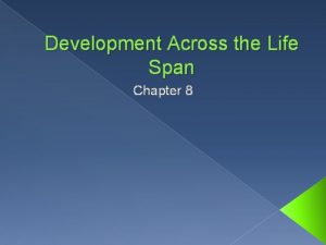 Development Across the Life Span Chapter 8 Issues