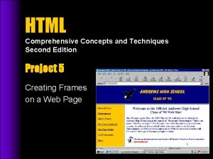 HTML Comprehensive Concepts and Techniques Second Edition Project