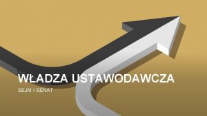 WADZA USTAWODAWCZA SEJM I SENAT TRJPODZIA WADZY Zgodnie