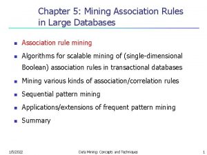 Chapter 5 Mining Association Rules in Large Databases