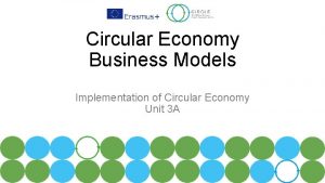 Circular Economy Business Models Implementation of Circular Economy