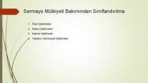 Sermaye Mlkiyeti Bakmndan Snflandrlma 1 zel letmeleri 2