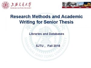 1896 1920 1987 Research Methods and Academic Writing