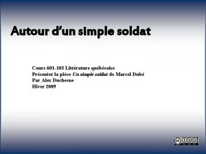 Autour dun simple soldat Cours 601 103 Littrature