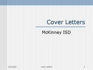 Cover Letters Mc Kinney ISD 152022 cover letters