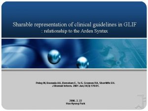 Sharable representation of clinical guidelines in GLIF relationship