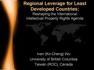 Regional Leverage for Least Developed Countries Reshaping the