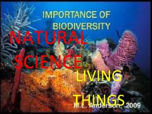 NATURAL SCIENCE LIVING THINGS BIODIVERSITY Biodiversity is the