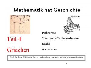 Mathematik hat Geschichte Pythagoras Teil 4 Griechische Zahlschreibweise