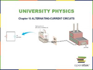 UNIVERSITY PHYSICS Chapter 15 ALTERNATINGCURRENT CIRCUITS LEARNING OBJECTIVES