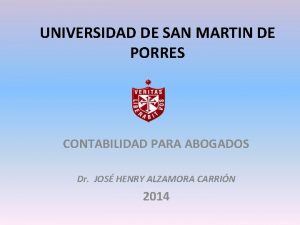 UNIVERSIDAD DE SAN MARTIN DE PORRES CONTABILIDAD PARA