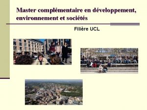 Master complmentaire en dveloppement environnement et socits Filire