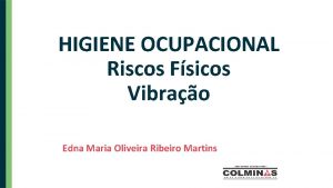 HIGIENE OCUPACIONAL Riscos Fsicos Vibrao Edna Maria Oliveira