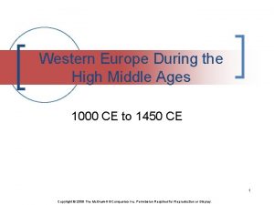 Western Europe During the High Middle Ages 1000