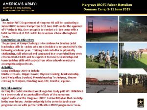 Hargrave JROTC Falcon Battalion Summer Camp 9 11