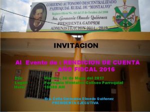 INVITACION Al Evento de RENDICION DE CUENTA AO