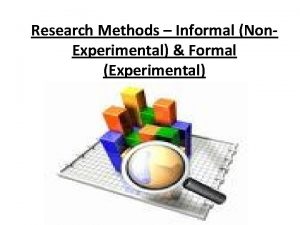 Research Methods Informal Non Experimental Formal Experimental Todays Research Methods Informal Non Experimental Formal Experimental Todays