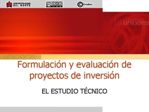 Formulacin y evaluacin de proyectos de inversin EL