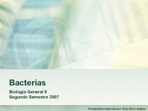 Bacterias Biologa General II Segundo Semestre 2007 Presentacin