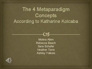 The 4 Metaparadigm Concepts According to Katharine Kolcaba