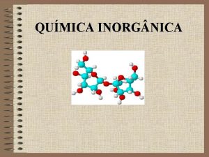 QUMICA INORG NICA ESTUDO DAS SUBST NCIAS E