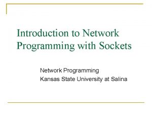 Introduction to Network Programming with Sockets Network Programming