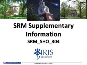 SRM Supplementary Information SRMSHO304 SRM Supplementary Information Supplementary