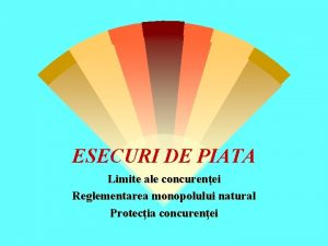 ESECURI DE PIATA Limite ale concurenei Reglementarea monopolului