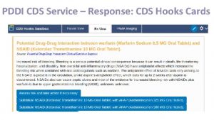 PDDI CDS Service Response CDS Hooks Cards PDDI