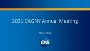 2021 CAGNY Annual Meeting May 12 2021 Schedule