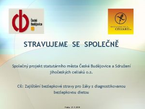 STRAVUJEME SE SPOLEN Spolen projekt statutrnho msta esk